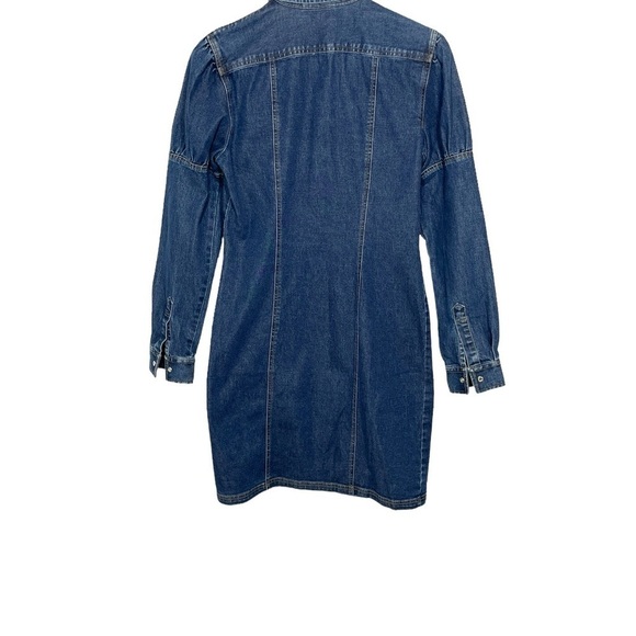 Vintage Ralph Ralph Lauren Blue Label Denim Dress Puff Shoulders Front Snaps 4 - Picture 10 of 16